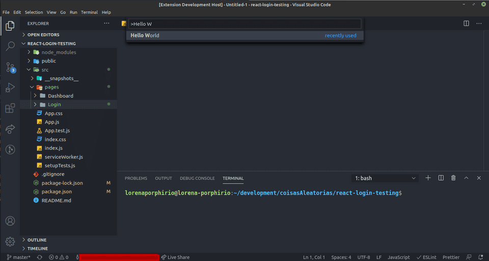 MOstra no comand pallete
